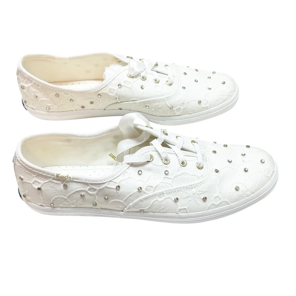 Keds X Kate Spade New York Champion Bridal Lace Sneakers White WF64678 Size 8 - Picture 8 of 11